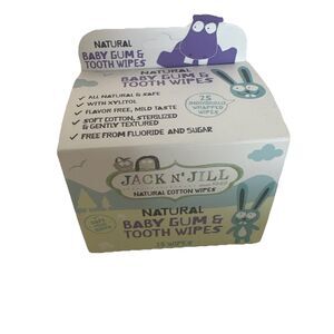 Jack n' Jill Natural Baby Gum & Tooth Wipes 25 Wipes Baby Mouth Wipes New